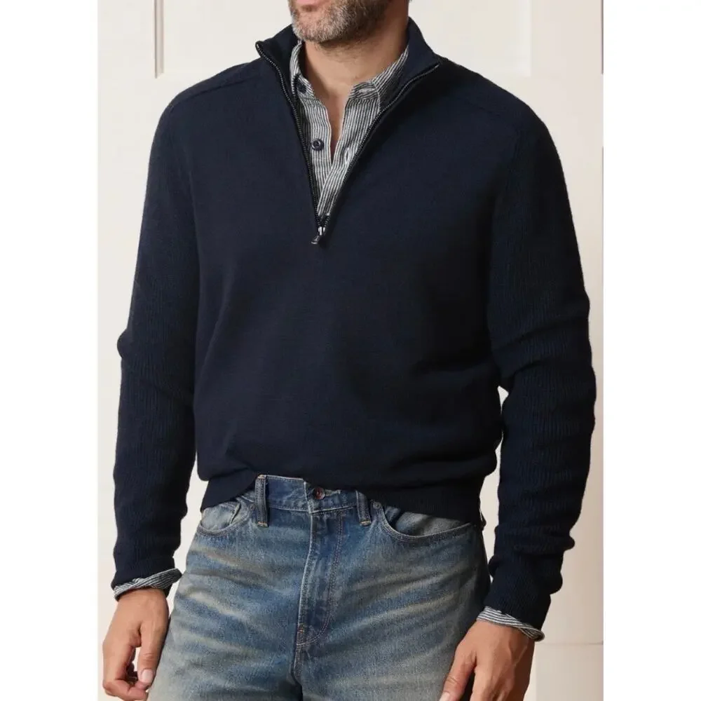 Todd Snyder Mens XL cashmere knit blend  1/4 zip pullover sweater.